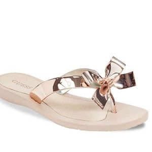 NIB - Guess TUTU Flip Flops in Rose Gold - 10